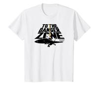 Top Gun Danger Zone Maglietta, Bambini, Bianco, 3 Anni