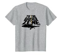 Top Gun Danger Zone Maglietta, Bambini, Grigio Melange, 3 Anni