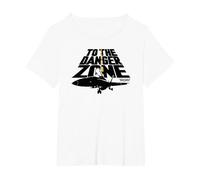 Top Gun Danger Zone Maglietta, Donna Plus-Size, Bianco, 3X