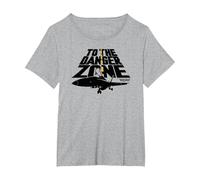 Top Gun Danger Zone Maglietta, Donna Plus-Size, Grigio Melange, 1X