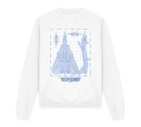 Top Gun Felpa Diagramma del Jet Adulto Unisex (TV12961)