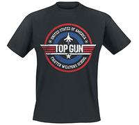 Top Gun Fighter Weapons School Uomo T-Shirt Nero XL 100% Cotone Regular