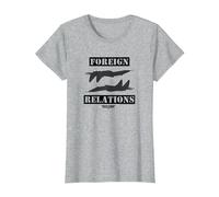 Top Gun Foreign Relations Stamp Maglietta, Donna, Grigio Melange, L