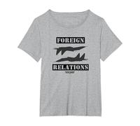 Top Gun Foreign Relations Stamp Maglietta, Donna Plus-Size, Grigio Melange, 4X