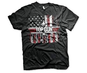 Top Gun Licenza Ufficiale America T-Shirt da Uomo (Nero), X-Large
