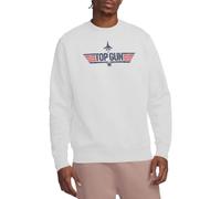 Top Gun Paramount, Logo White Crew Sweatshirt Maglia di Tuta, Bianco, M Unisex-Adulto