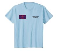 Top Gun Pete Mitchell Maverick, Spilla sul Petto Maglietta, Bambini, Celeste, 12 Anni