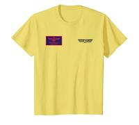 Top Gun Pete Mitchell Maverick, Spilla sul Petto Maglietta, Bambini, Limone, 3 Anni
