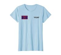 Top Gun Pete Mitchell Maverick, Spilla sul Petto Maglietta, Donna, Celeste, S