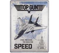 Top Gun Placca In Metallo Ufficiale In Rilievo Tom Cruise 40x30cm