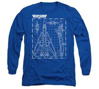 Top Gun Schematic Long Sleeve T Shirt, Royal, XL Unisex-Adulto
