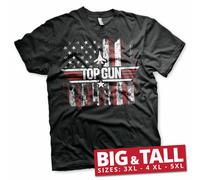 Top Gun T-Shirt Cotone Nera America Big & Tall 3XL 4XL 5XL Manica Corta