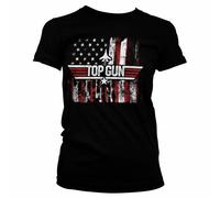 Top Gun T-Shirt Ufficiale Top Gun America Donna Nero Cotone Manica Corta