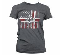Top Gun T-Shirt Ufficiale Top Gun America Donna Nero Cotone Manica Corta