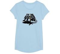 Top Gun To The Danger Zone Action Movie Maglietta, Ragazze, Celeste, M