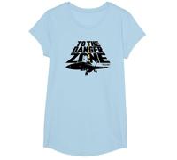 Top Gun To The Danger Zone Action Movie Maglietta, Ragazze, Celeste, XS
