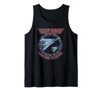 Top Gun US Fighter Jets Vintage Round Logo Retro 80's Movie Canotta