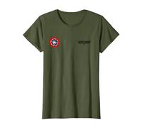 Top Gun US Navy Fighter Armi Scuola Badge Maglietta, Donna, Oliva, L