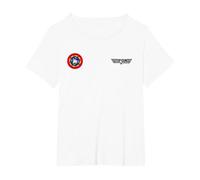 Top Gun US Navy Fighter Armi Scuola Badge Maglietta, Donna Plus-Size, Bianco, 5X