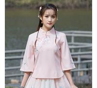 Top Hanfu Da Donna Suit Tang Blusa Ricamata Con Bottoni A Frog Collo Mandarino