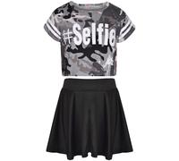 Top In Camouflage Per Ragazze E Gonna A Ruota Set 5-13 Anni