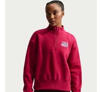 Top in fleece oversize con zip a 1/4 Nike - Donna - Rosso L (IT 48-50)