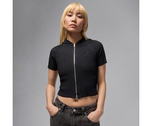 Top in maglia con zip a tutta lunghezza Jordan Flight - Donna - Nero M (IT 44-46)