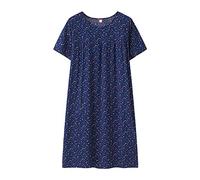 Top in Maglia da Donna Estivo Cotone Seta Maniche Corte Vestito da Notte per Donne di Mezza Età Vestito Aderente per Casa Pigiama Notturno Taglia Grande Vestito da Notte Donna, Blu marino, Taglia