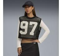 Top in mesh PUMA x ROSÉ dal taglio morbido da donna, Abbigliamento, Nero, L L