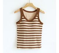 Top In Pizzo Con Reggiseno Integrato A Righe Con Spalline Sottile