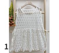 Top In Pizzo Ricamato Trasparente Per Donne, Lungo, Casual, Carino, Etnico