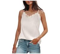 Top in seta raso, scollo a V, spalline, senza maniche, estivo, donna, look sofisticato