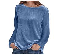 Top in velluto a maniche lunghe da donna camicette eleganti alla moda con stampa a righe top in velluto tinta unita top casual con scollo a barca vestibilità rilassata top per feste autunno e inverno