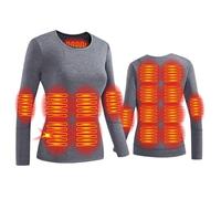 Top Intimo Termico Riscaldato Da Donna, Pantaloni Riscaldati Da Uomo, Camicie Termiche Foderate in Pile,XS, Grey Women Tops