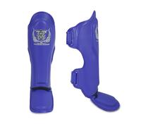 Top King New Pro - Parastinchi in pelle per Muay Thai, colore blu, taglia L