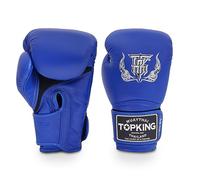 Top King Super Air Guanti in pelle traspirante Muay Thai guantoni da boxe per allenamento o sparring - blu, 226,8 g