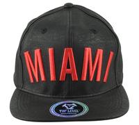 Top Level Miami Città Florida Nero Rosso Piatto a Becco Pelle Uomo Cappello