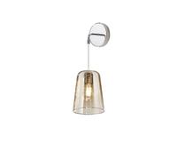Applique Contemporanea Con Cavo Shaded Metallo Cromo Vetro Ambra 1 Luce E27