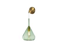 APPLIQUE OTTONE SAT. 1 LUCE VETRO VERDE 1177OS-A-VE