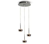 Top Light Lampada a sospensione Puk Drop Trio, cromo opaco, a 3 luci G9