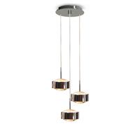 Top Light Lampada a sospensione Puk Meg Maxx Drop Trio cromo a 3 luci G9 Top Light