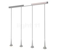 Top Light Look at Me Choice Lampada a sospensione 4 fuochi LED, cromo - lente traslucido chiaro - 105 cm