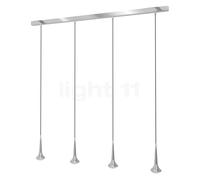 Top Light Look at Me Choice Lampada a sospensione 4 fuochi LED, cromo - lente trasparente - 125 cm