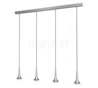 Top Light Look at Me Choice Lampada a sospensione 4 fuochi LED, cromo opaco - lente traslucido chiaro - 105 cm