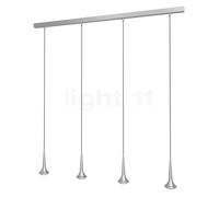 Top Light Look at Me Choice Lampada a sospensione 4 fuochi LED, cromo opaco - lente trasparente - 125 cm