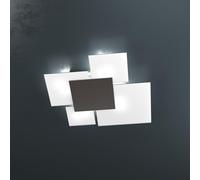 Top Light Plafoniera Contemporanea Upgrade Metallo Marrone E Vetro 4 Luci E27 71Cm