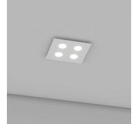 Top Light Plafoniera da soffitto quadrata 4 luci Area con attacco GX53, struttura colore bianco, design moderno 40x40x3cm
