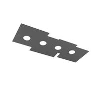 Plafoniera Moderna Rettangolare Plate Metallo Grigio Antracite 4 Luci Gx53 [EEK: A++]