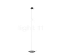 Top Light Puk Eye Floor Lampada da terra LED, nero opaco/cromo - lente traslucida