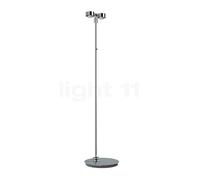 Top Light Puk Floor Mini Twin Lampada da terra LED, cromo - lente trasparente/lente trasparente